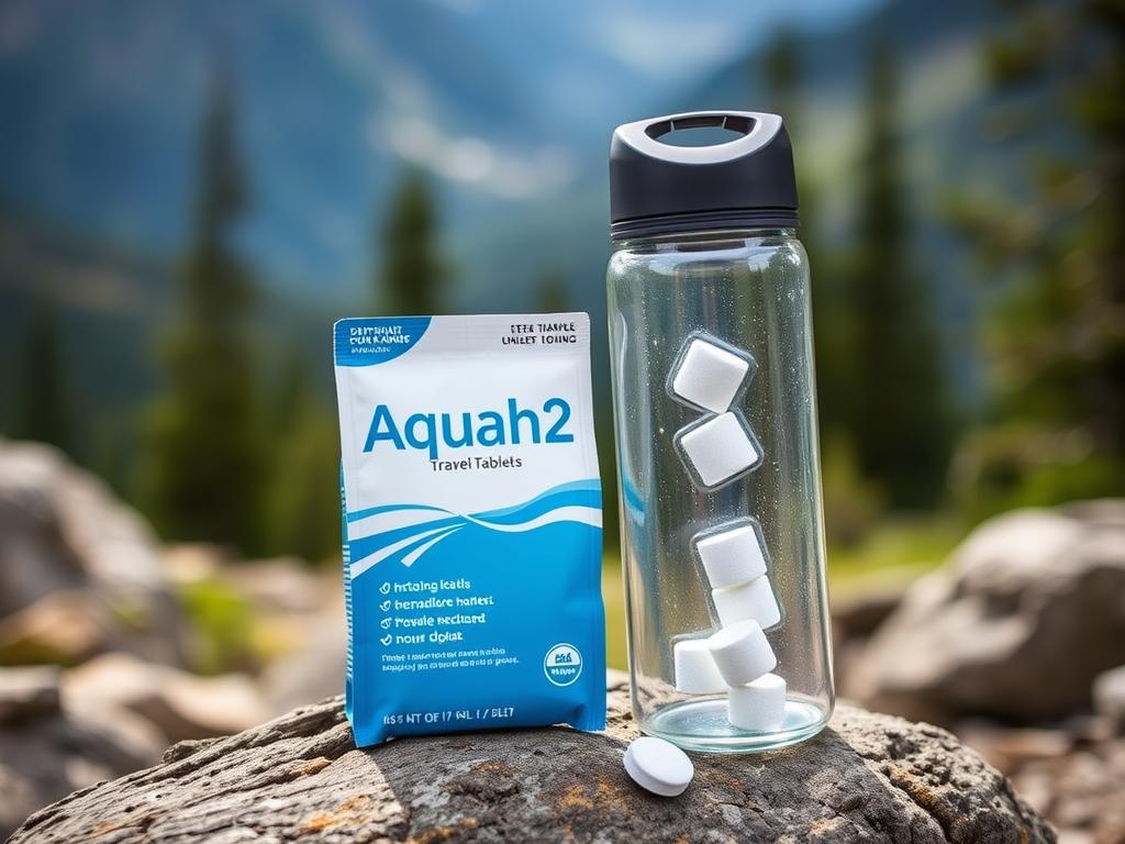 Aquah2 Travel Tablets in outdoor adventure setting