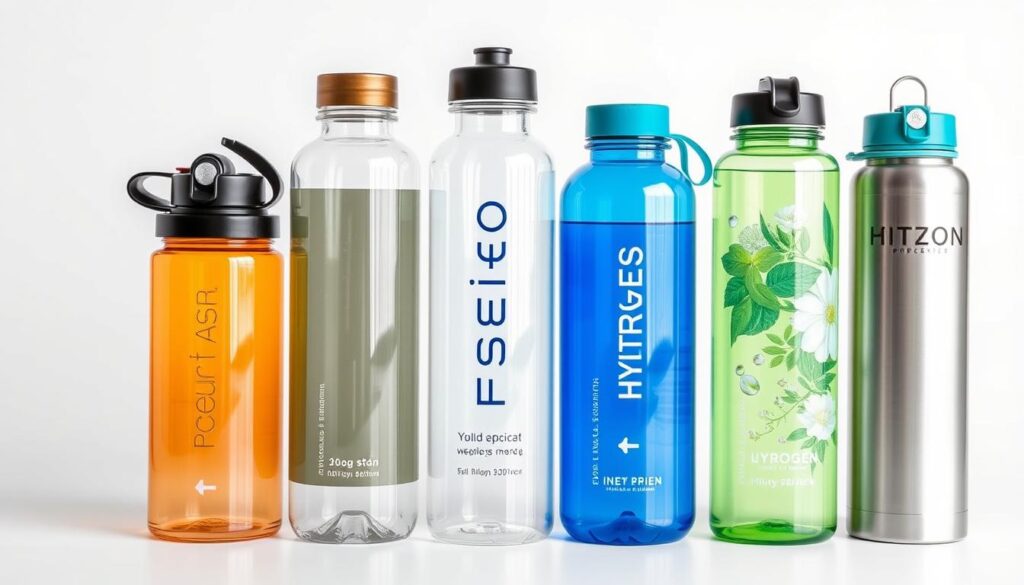 Collection of the top 5 hydrogen water bottles for athletes arranged side by side Collection of the top 5 hydrogen water bottles for athletes arranged side by side