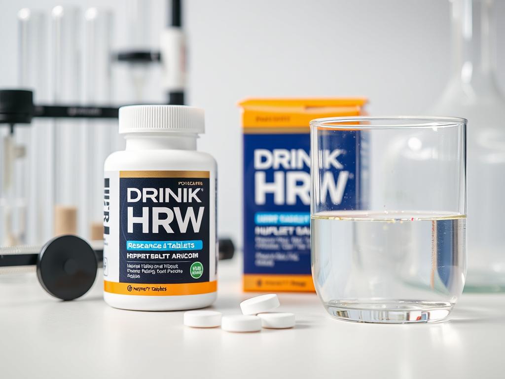 Drink HRW Tablets with scientific testing equipment