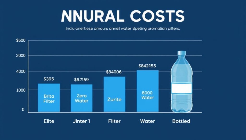 Graph comparing annual costs of different water filtration options including Brita Elite Filter Graph comparing annual costs of different water filtration options including Brita Elite Filter