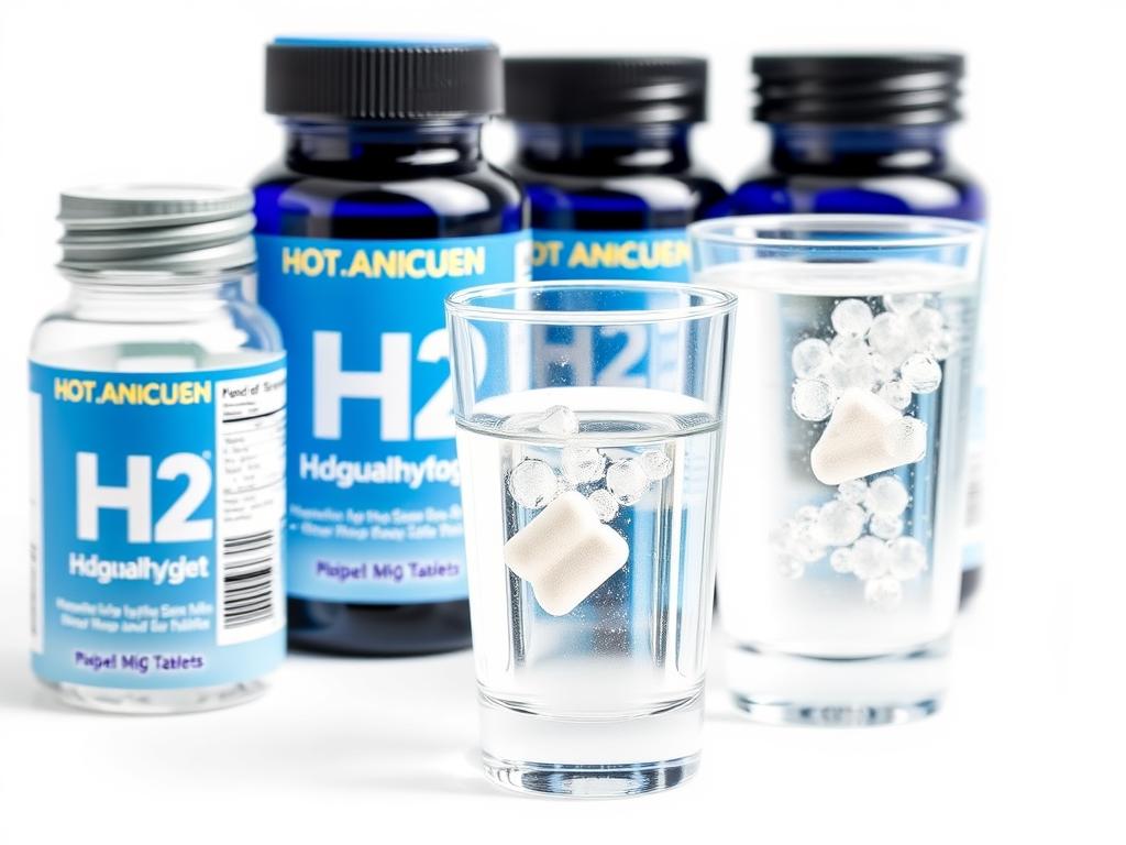 H2 Molecular Hydrogen Tablets package and dissolving tablet