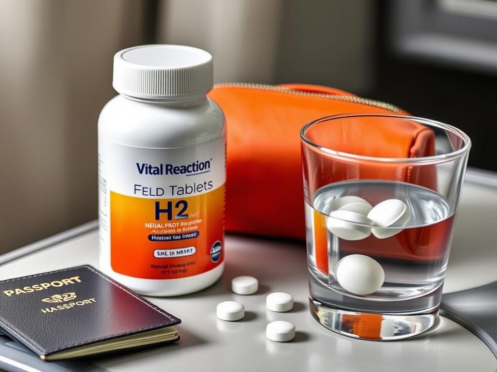 Vital Reaction H2 Tablets in travel setting