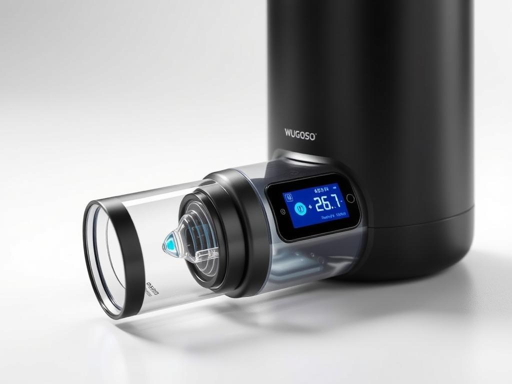 WUGOSO Hydrogen Water Bottle showing its larger capacity design WUGOSO Hydrogen Water Bottle showing its larger capacity design